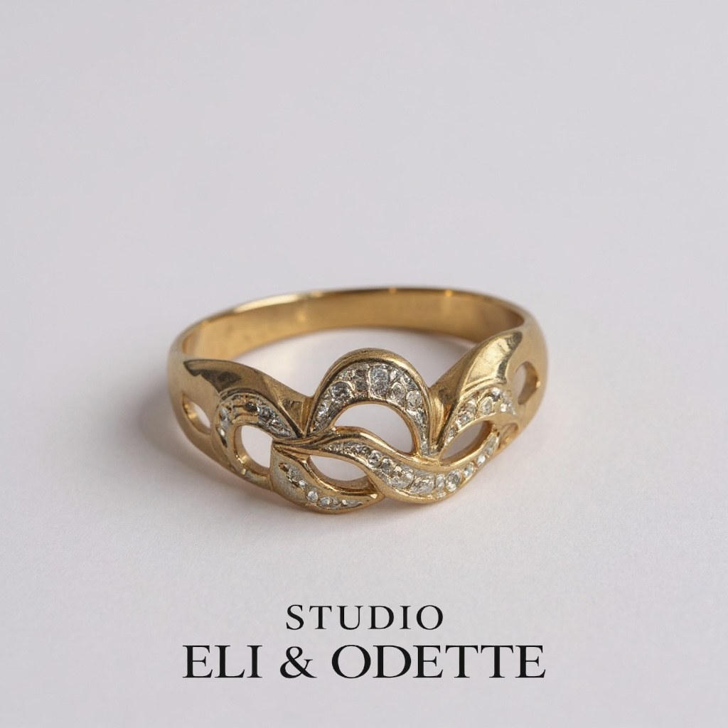 #4 - 333er GOLDRING MIT DIAMANT - RG 53/54