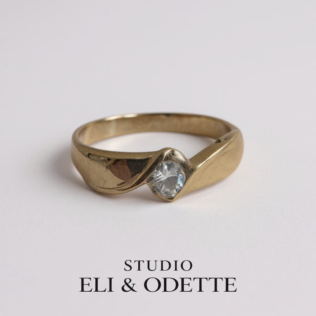 #1 - 333er GOLDRING MIT ZIRKONIA - RG 53/54